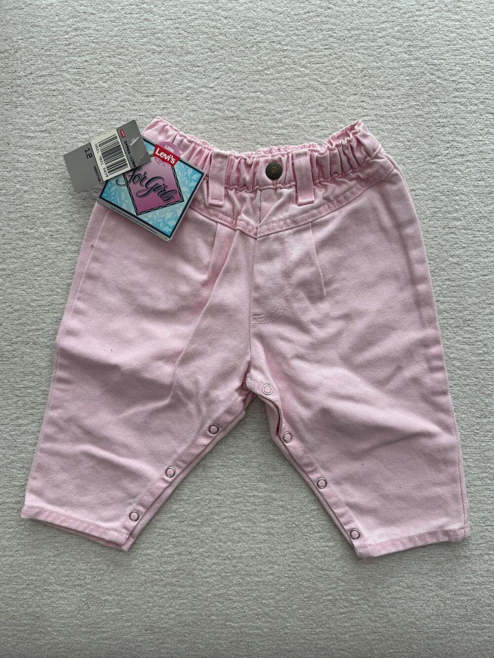 NWT VTG 90s Levi's Little Levi's Pink Denim Jeans Girls 12M RARE HTF Deadstock